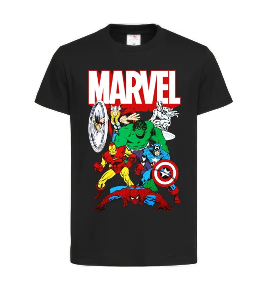 Детская футболка Marvel old comics Черный фото