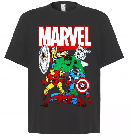 Футболка Оверсайз Marvel old comics Чорний фото