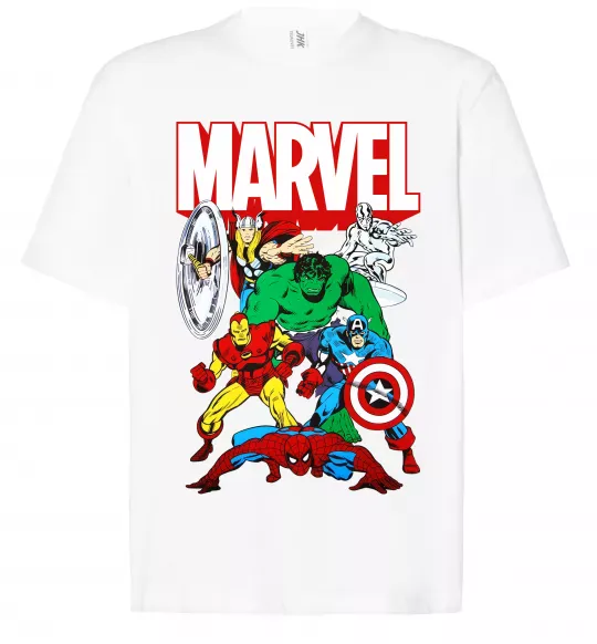 Футболка Оверсайз Marvel old comics Білий фото