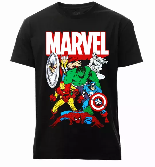 Чоловіча преміум футболка Marvel old comics Чорний фото