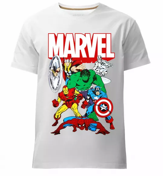 Чоловіча преміум футболка Marvel old comics Білий фото