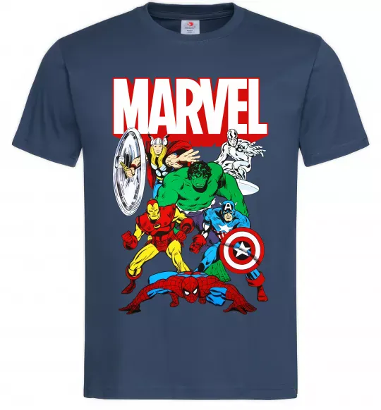 Мужская футболка Marvel old comics Темно-синий фото