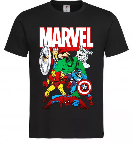 Мужская футболка Marvel old comics Черный фото