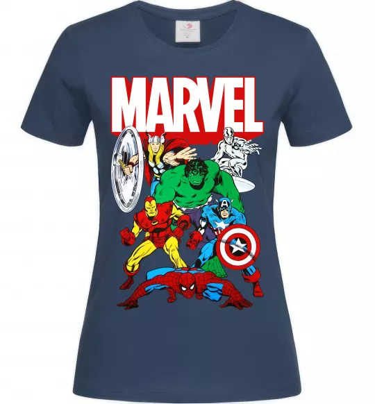 Женская футболка Marvel old comics Темно-синий фото