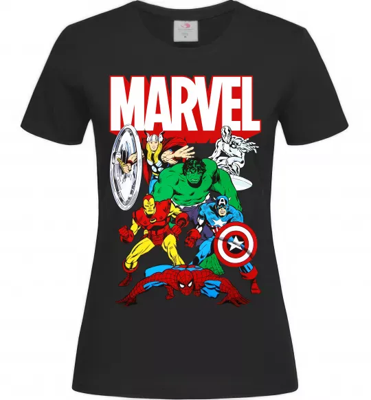 Женская футболка Marvel old comics Черный фото