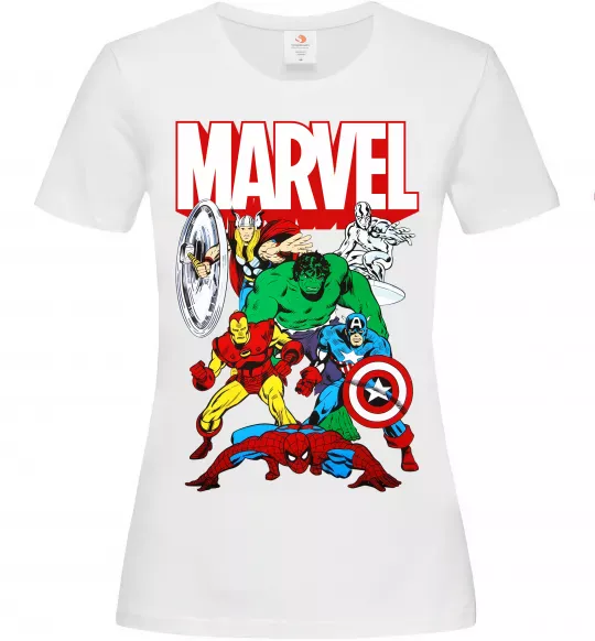 Женская футболка Marvel old comics Белый фото