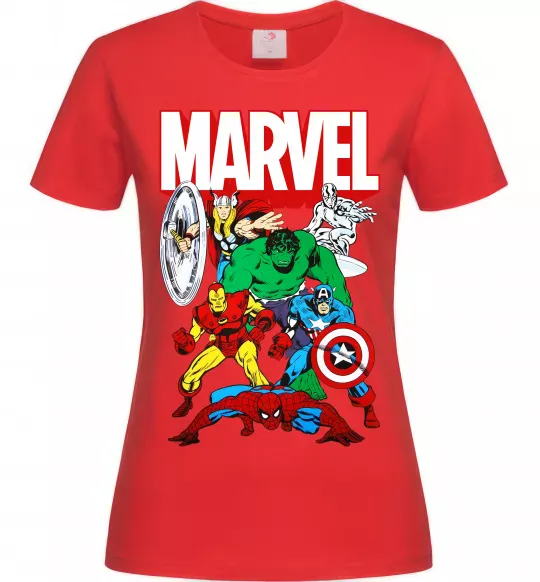 Женская футболка Marvel old comics Красный фото