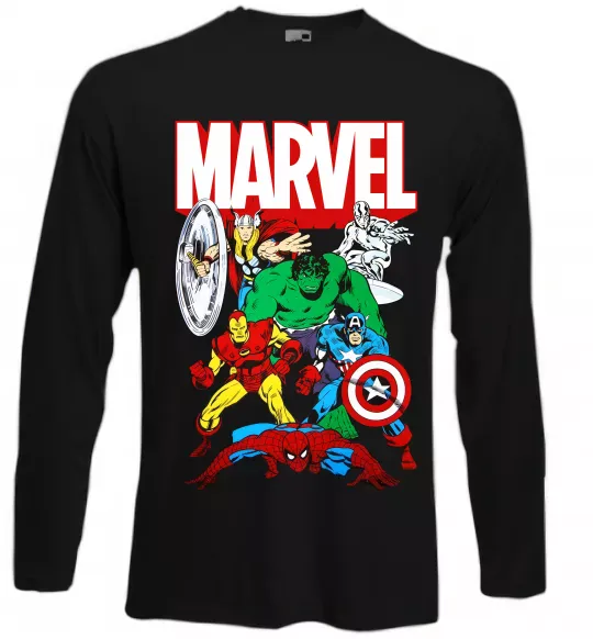 Лонгслив Marvel old comics Черный фото