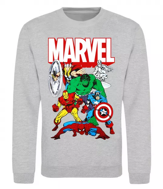 Свитшот Marvel old comics Серый меланж фото