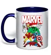 Чашка з кольоровою ручкою Marvel old comics Глибокий темно-синій фото