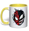 Чашка с цветной ручкой Spiderman Venom Солнечно желтый фото