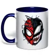 Чашка с цветной ручкой Spiderman Venom Глубокий темно-синий фото