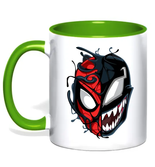 Чашка с цветной ручкой Spiderman Venom Лаймовый фото