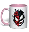 Чашка с цветной ручкой Spiderman Venom Нежно розовый фото