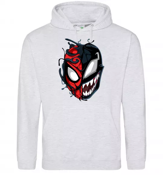 Мужская толстовка (худи) Spiderman Venom Серый меланж фото