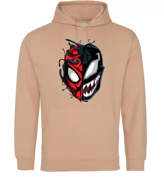 Мужская толстовка (худи) Spiderman Venom Песочный фото