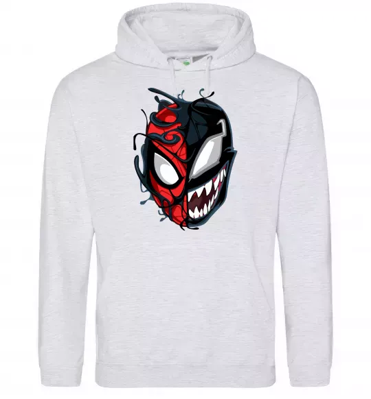 Женская толстовка (худи) Spiderman Venom Серый меланж фото
