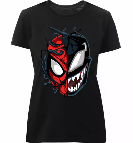 Женская премиум футболка Spiderman Venom Черный фото