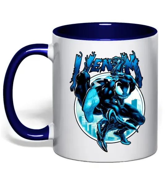 Чашка с цветной ручкой Venom Marvel comics Глубокий темно-синий фото