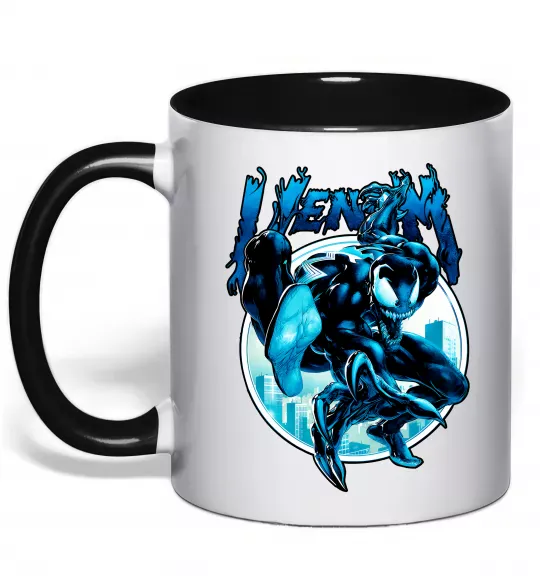 Чашка с цветной ручкой Venom Marvel comics Черный фото