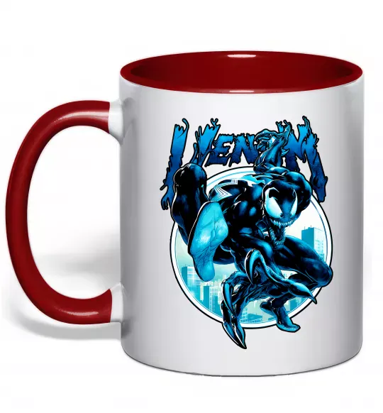 Чашка с цветной ручкой Venom Marvel comics Красный фото