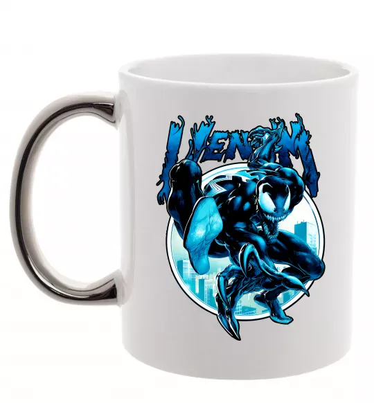 Чашка с цветной ручкой Venom Marvel comics Серебро фото