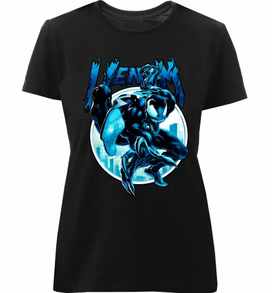 Женская премиум футболка Venom Marvel comics Черный фото