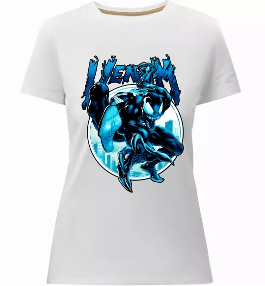 Женская премиум футболка Venom Marvel comics Белый фото