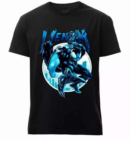 Чоловіча преміум футболка Venom Marvel comics Чорний фото