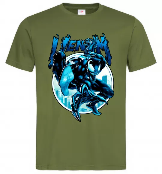 Мужская футболка Venom Marvel comics Оливковый фото