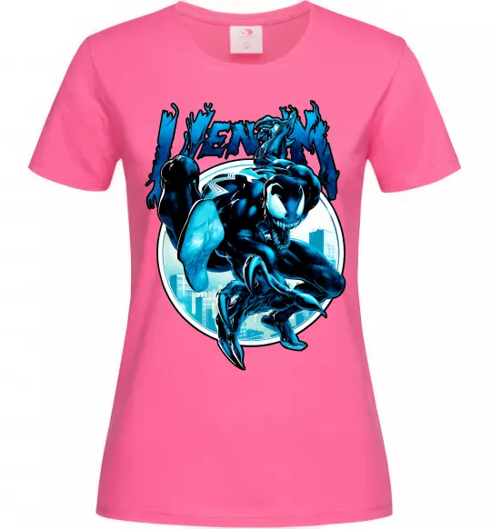 Жіноча футболка Venom Marvel comics Яскраво-рожевий фото