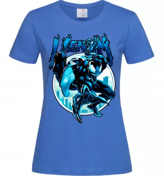 Жіноча футболка Venom Marvel comics Яскраво-синій фото