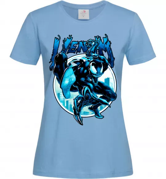 Жіноча футболка Venom Marvel comics Блакитний фото