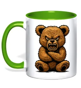 Чашка с цветной ручкой Bear in fullcap Красный фото Чашка с цветной ручкой Bear in fullcap Красный фото