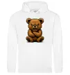Жіноча толстовка (худі) Ведмідь злий Білий фото