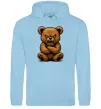 Жіноча толстовка (худі) Ведмідь злий Блакитний фото