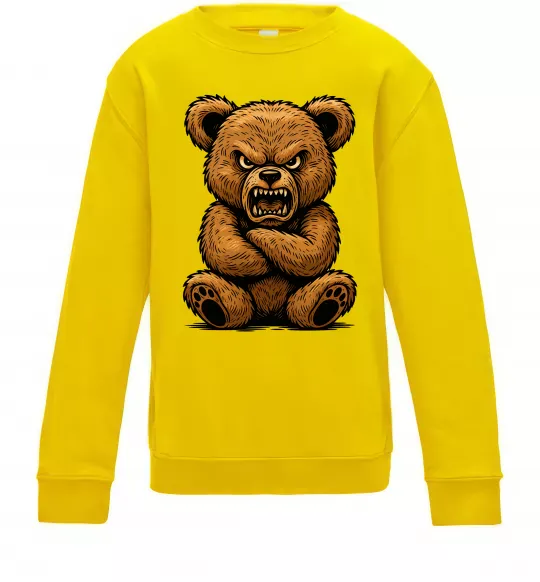 Детский Свитшот Ведмідь злий Солнечно желтый фото