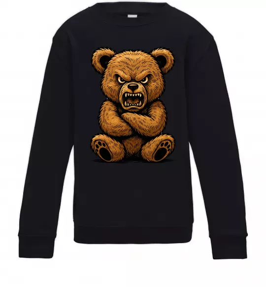 Детский Свитшот Ведмідь злий Черный фото