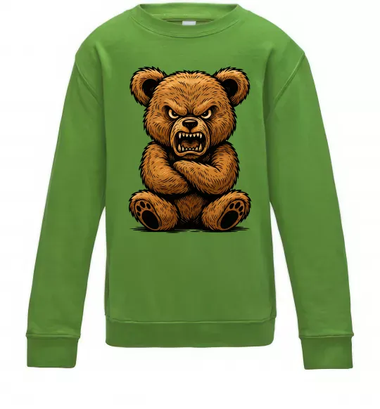 Детский Свитшот Ведмідь злий Лаймовый фото