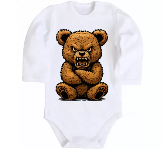 Детский боди Ведмідь злий Белый фото