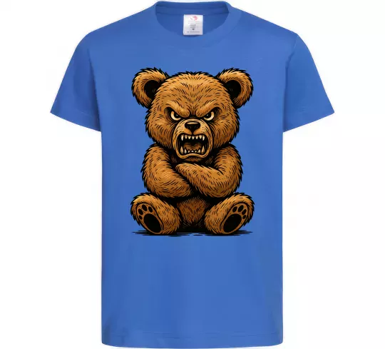 Дитяча футболка Ведмідь злий Яскраво-синій фото