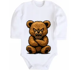 Дитячий бодік Bear in fullcap Білий фото