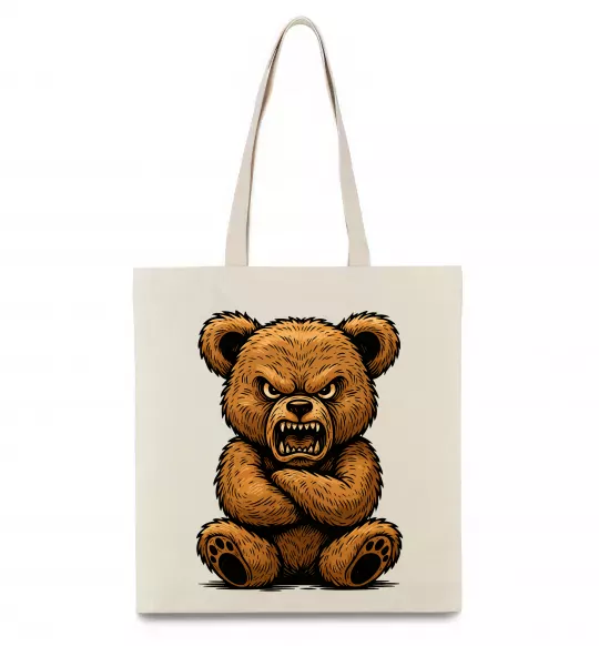Эко-сумка Ведмідь злий Бежевый фото