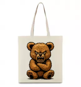 Эко-сумка Ведмідь злий Бежевый фото
