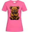 Женская футболка Ведмідь злий Ярко-розовый фото