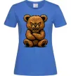 Женская футболка Ведмідь злий Ярко-синий фото