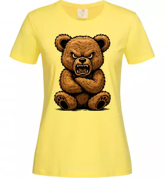 Женская футболка Ведмідь злий Лимонный фото