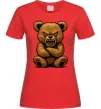 Женская футболка Ведмідь злий Красный фото