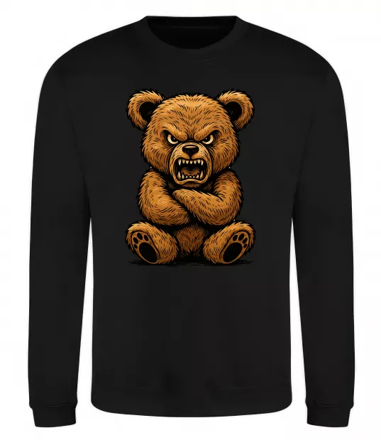 Світшот Ведмідь злий Чорний фото