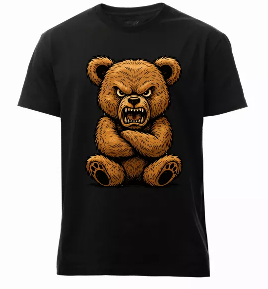 Чоловіча преміум футболка Ведмідь злий Чорний фото